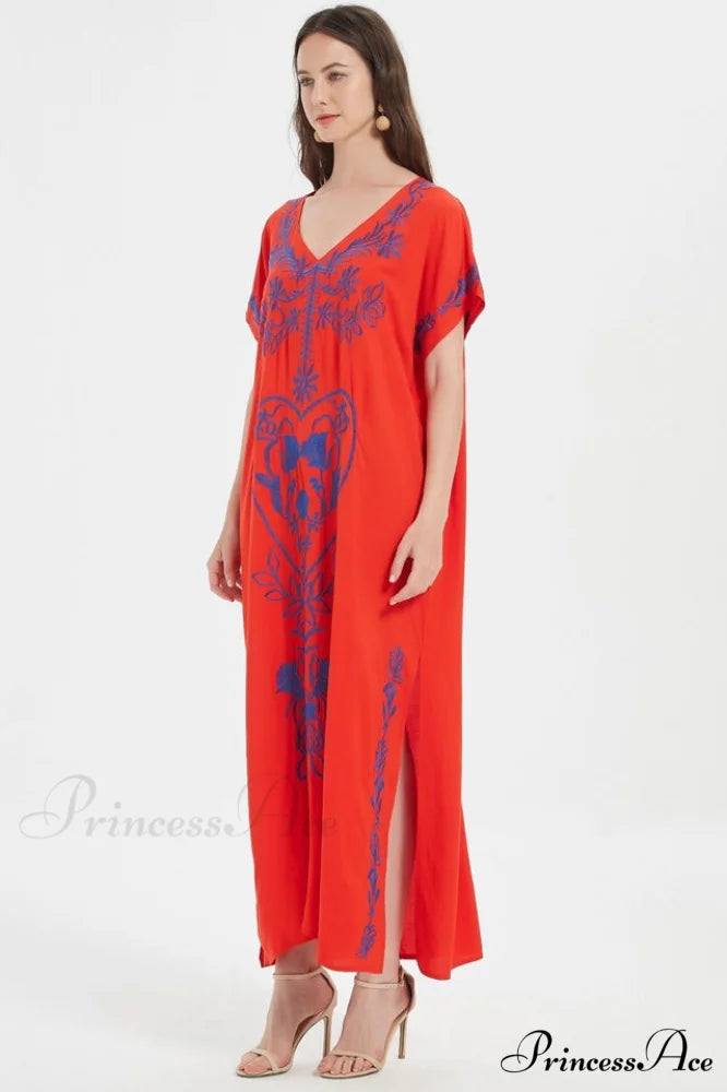 Boho Print Stylish Slit Dress