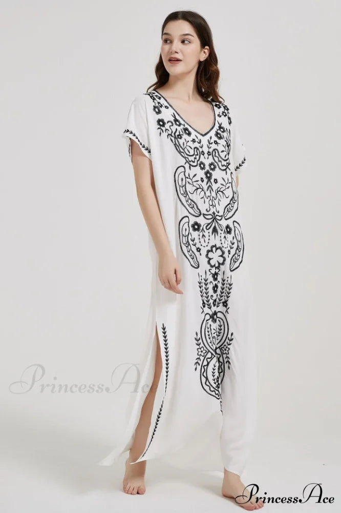 Boho Print Stylish Slit Dress
