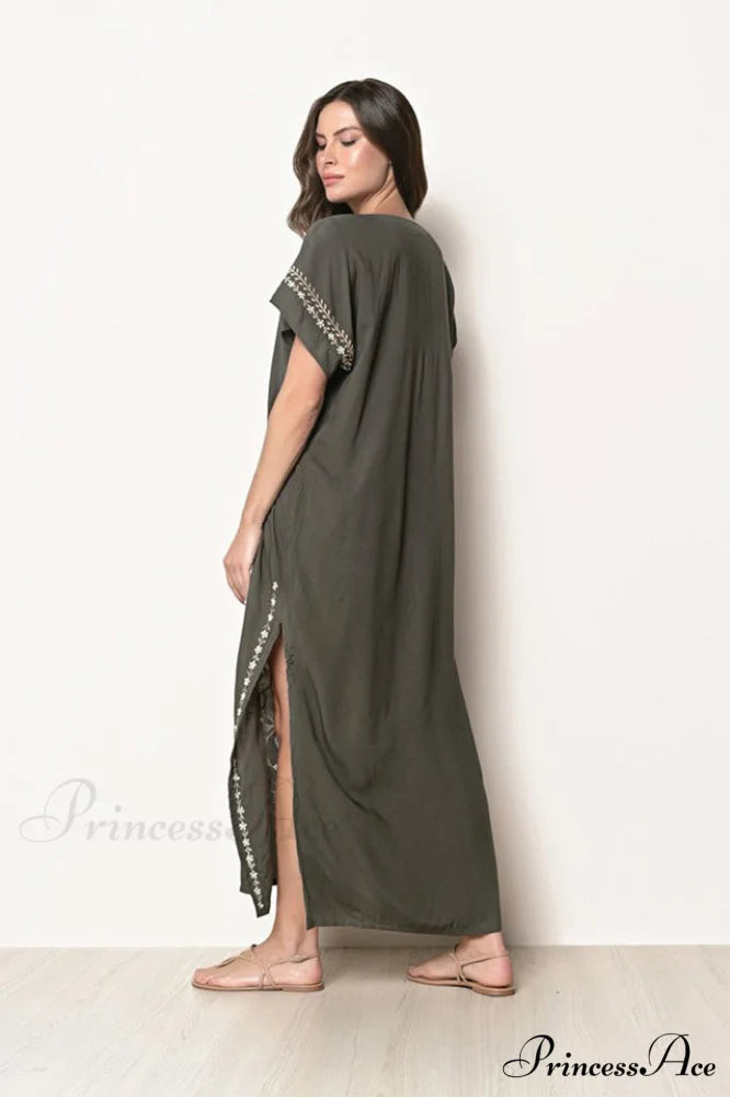 Boho Print Stylish Slit Dress