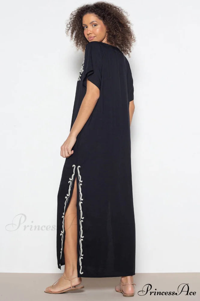 Boho Print Stylish Slit Dress