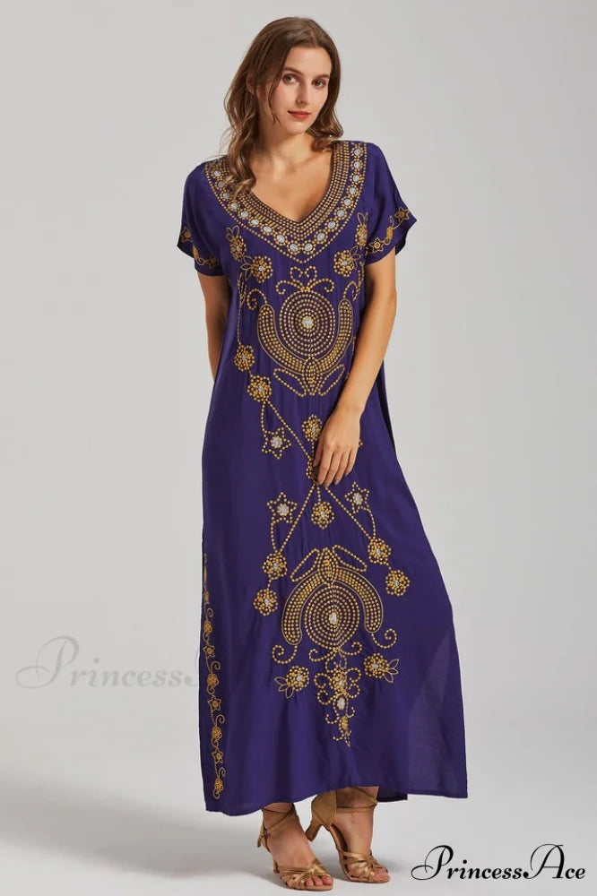 Boho Print Stylish Slit Dress