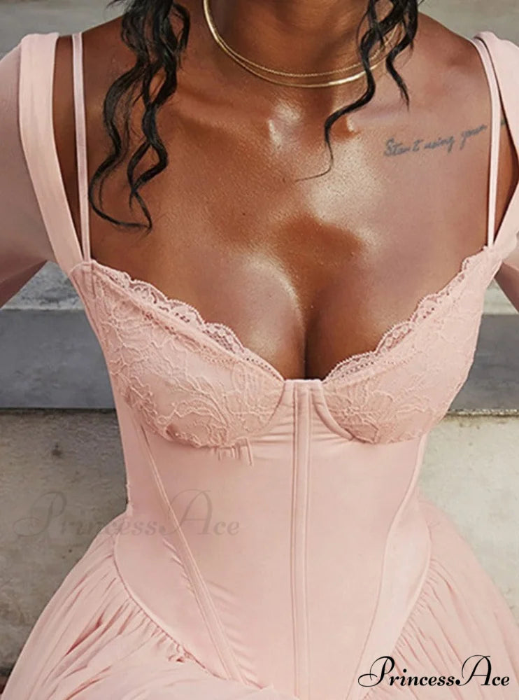 Bombshell Long Sleeve Bustier Graceful Corset Frill Mini Dress