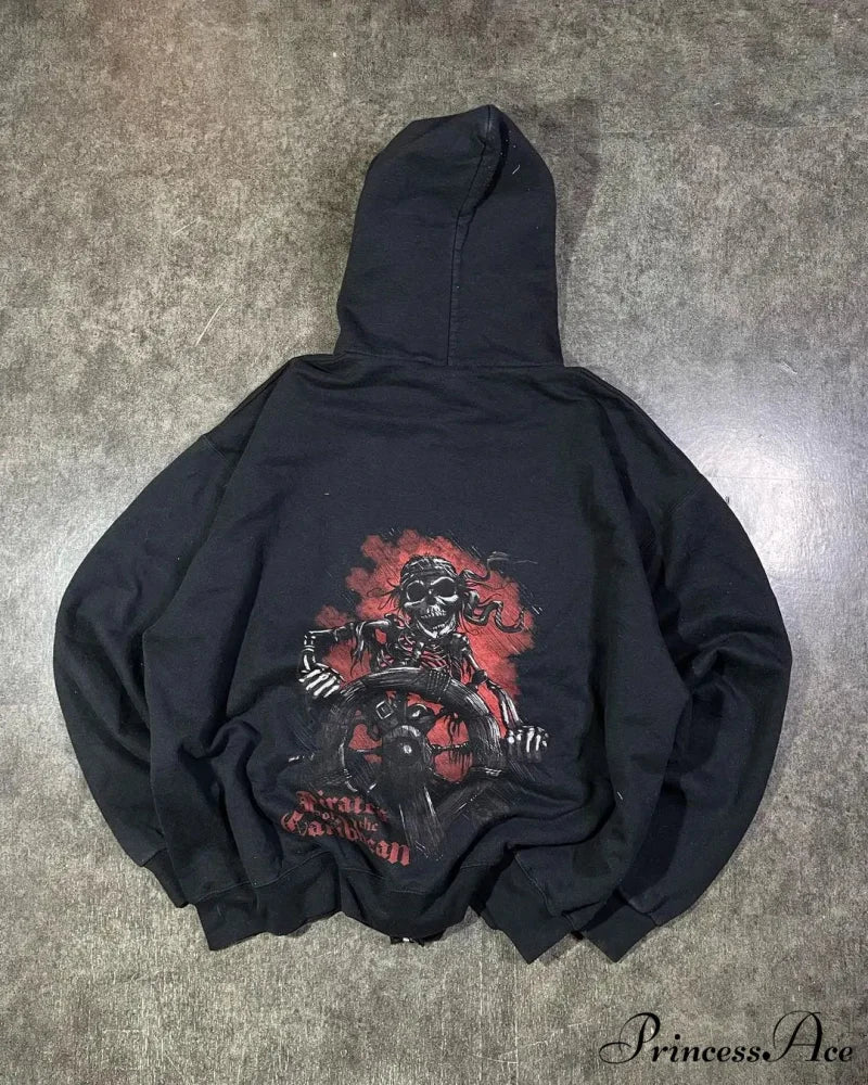 Bony Printed Zipper Hoodie hoodies-241228