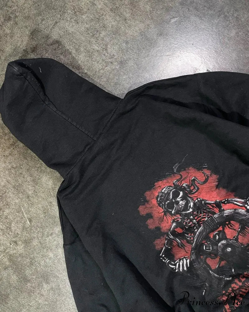 Bony Printed Zipper Hoodie hoodies-241228
