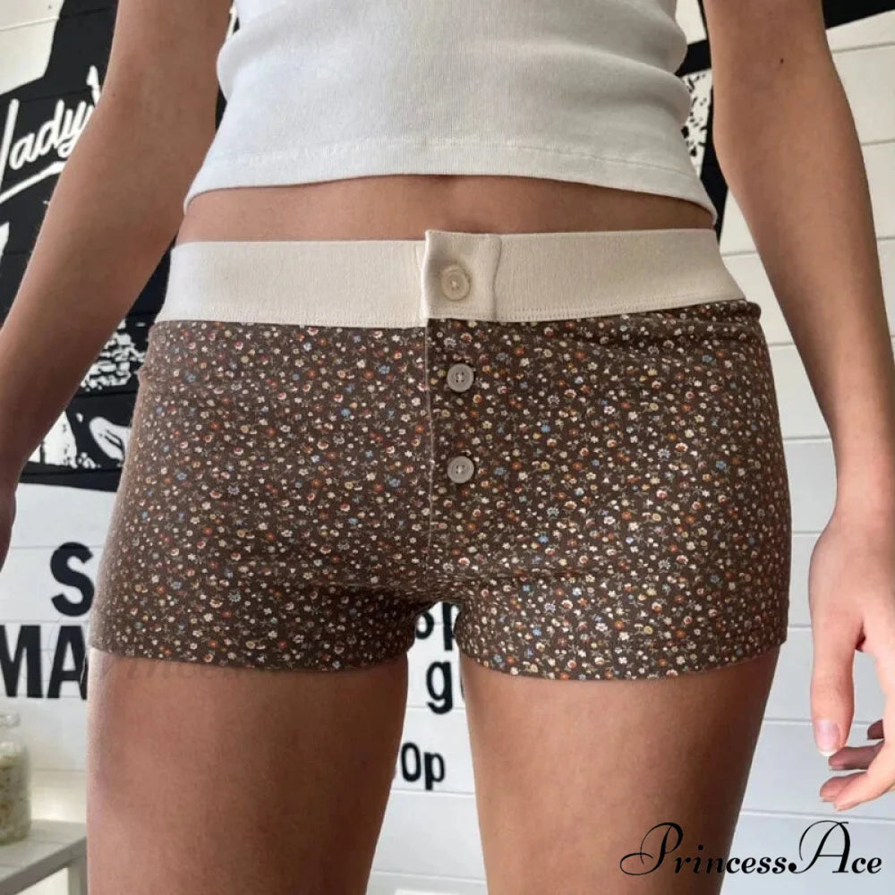 Botanical Button Elastic Lounge Short short-250223