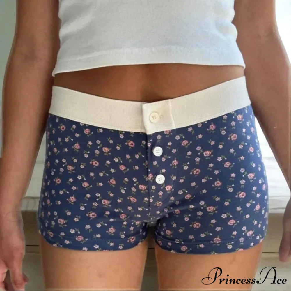 Botanical Button Elastic Lounge Short short-250223