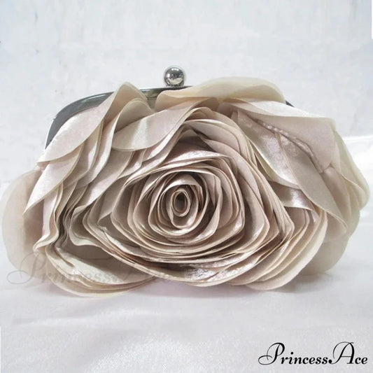 Botanical Design Evening Bag Wedding Chain Clutch Bag Beige clutchbag-250126