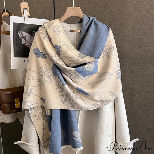 Botanical Pattern Cashmere Pashmina Scarf scarf-241228