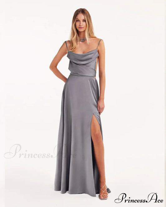 Boudoir Silver Stylish Silk Slip Dress XS / Silver