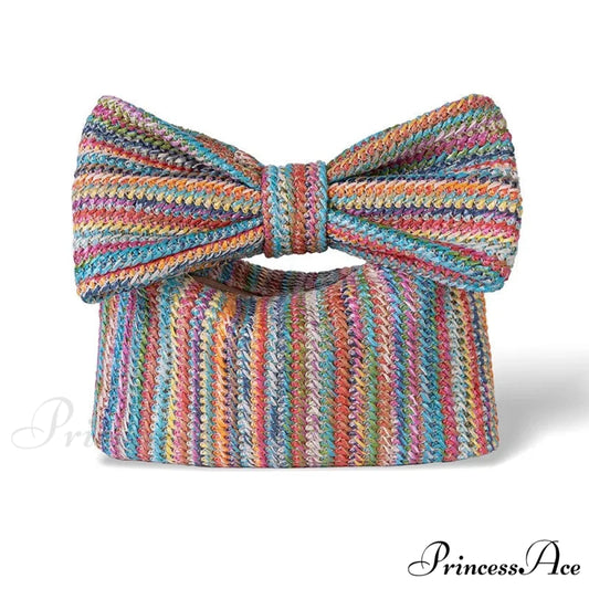Bow Purse Straw Grip Wristlet (20cm / Multicolor wristlet-250126