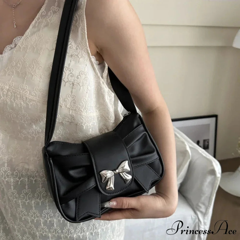 Bow Synthetic Leather Informal Shoulder Purse shoulder-250126