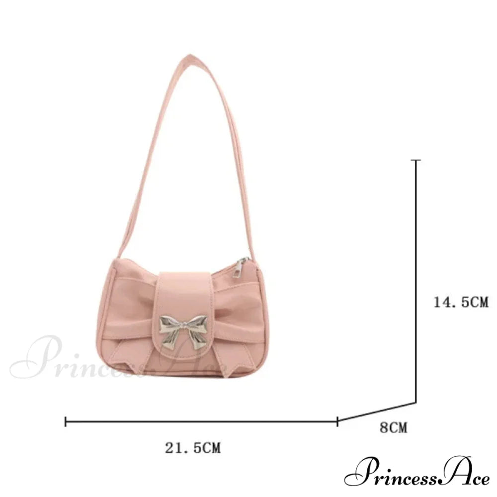 Bow Synthetic Leather Informal Shoulder Purse shoulder-250126