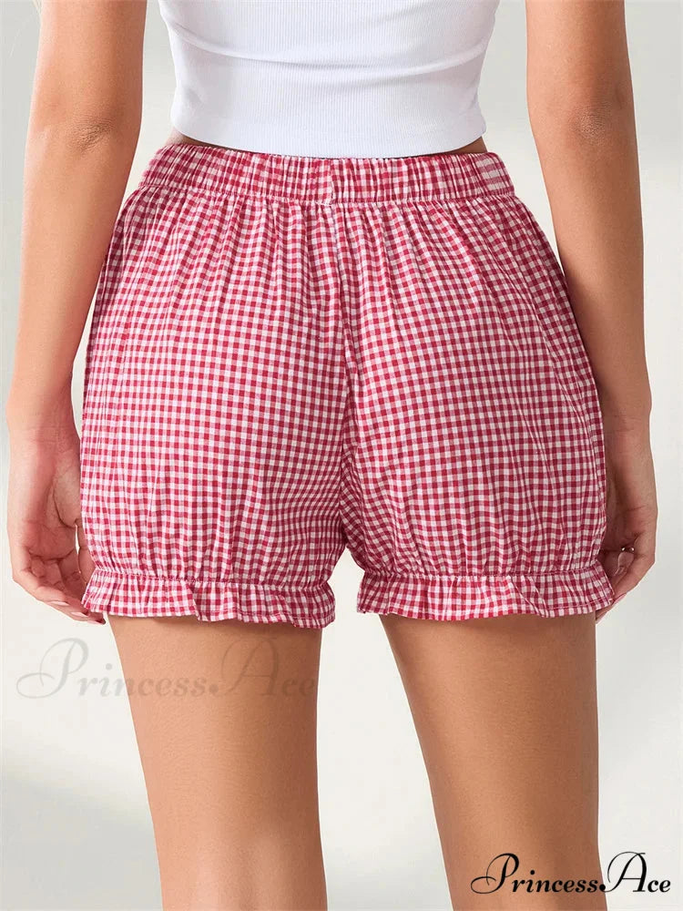 Bow Tartan Spots Bloomer Short short-250223