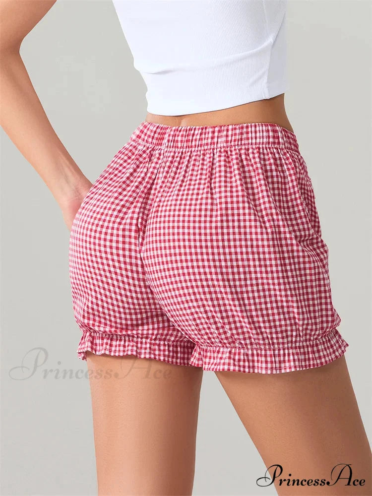 Bow Tartan Spots Bloomer Short short-250223