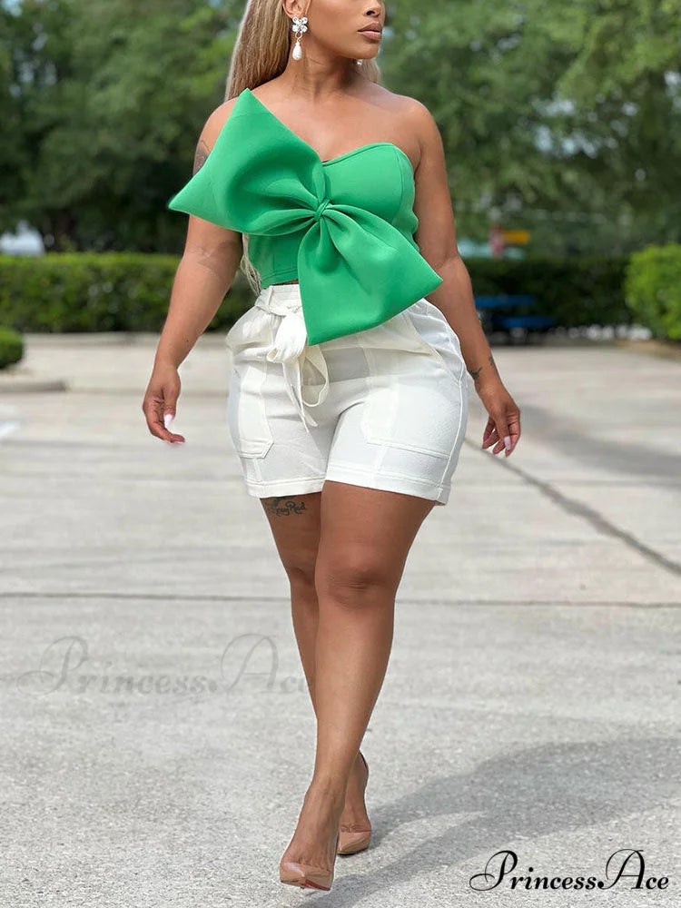 Bow Tie Graceful Cropped Tank Top
