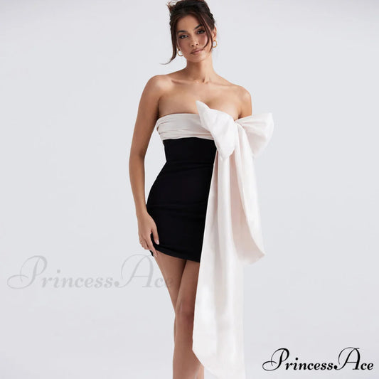 Bow Tie Graceful Tube Top S / Black