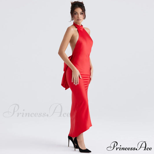 Bowknot Contrast Color Strapless Bodycon Classic Party Mini Dress - Black M / Red