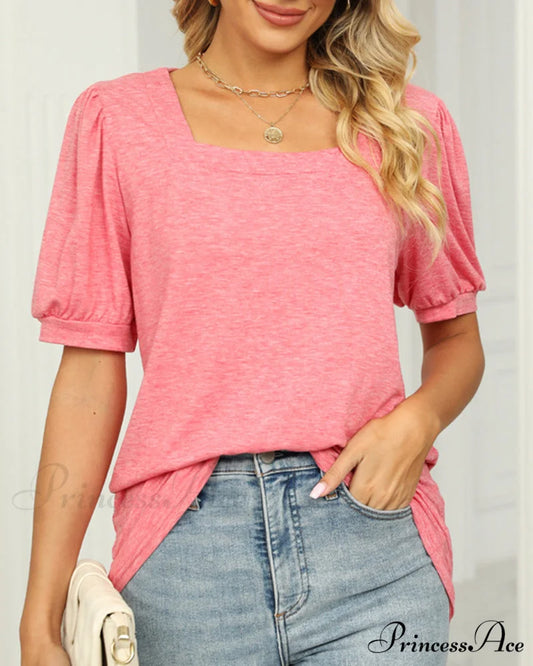 Boxy T-shirt Neck Puff with Sleeves