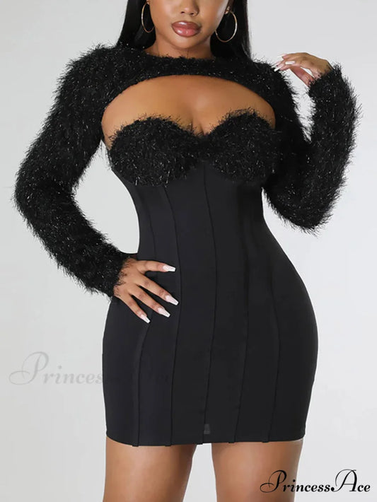 Braid Charming Leather Belt Black / L