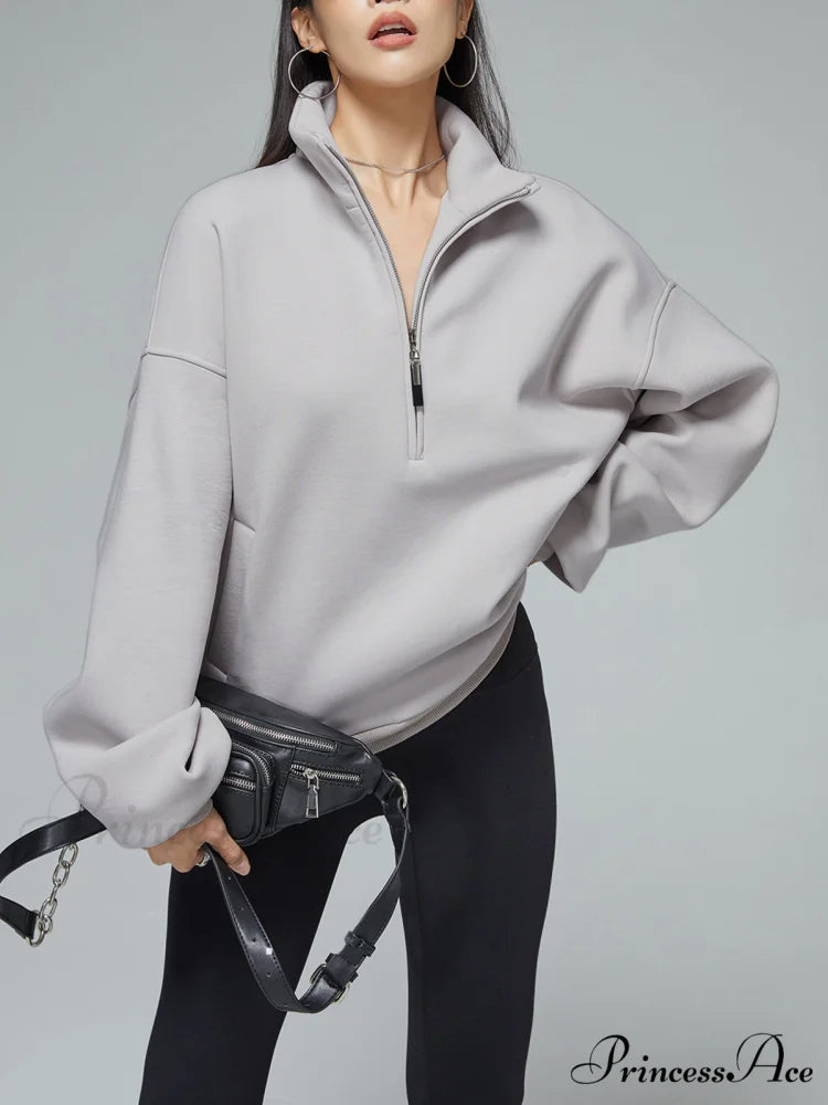 Break Free Graceful Scuba Sweatshirt Grey / XS
