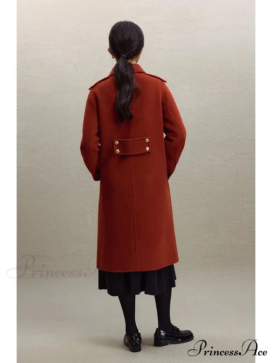 British Style Wool Red Coat