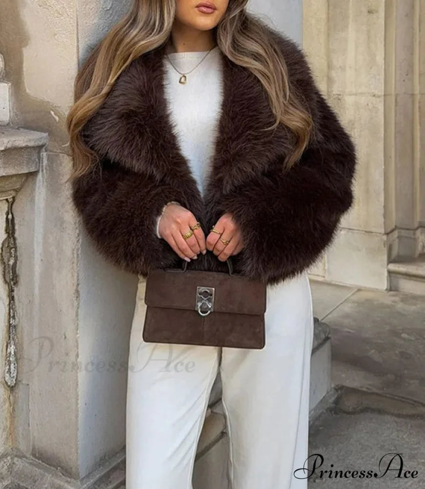Brown Collar Soft Coat coats-241228