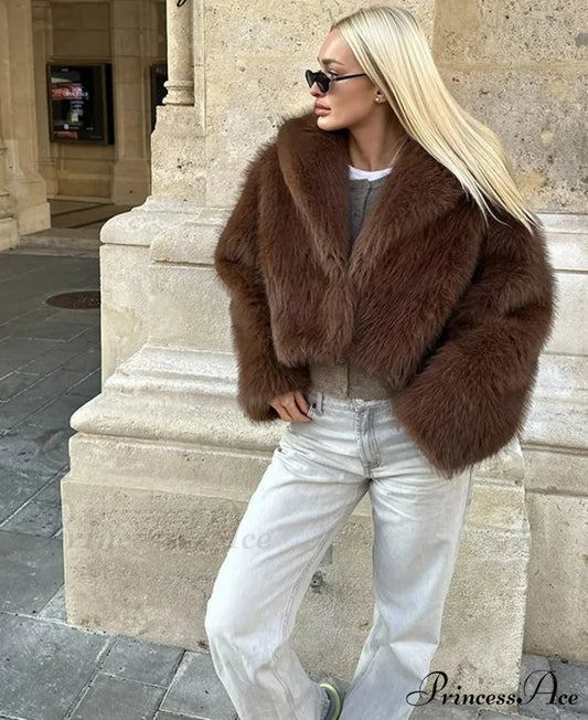 Brown Collar Soft Coat Brown / XS coats-241228