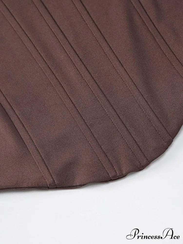 Brown Corset Graceful Design Mini Dress
