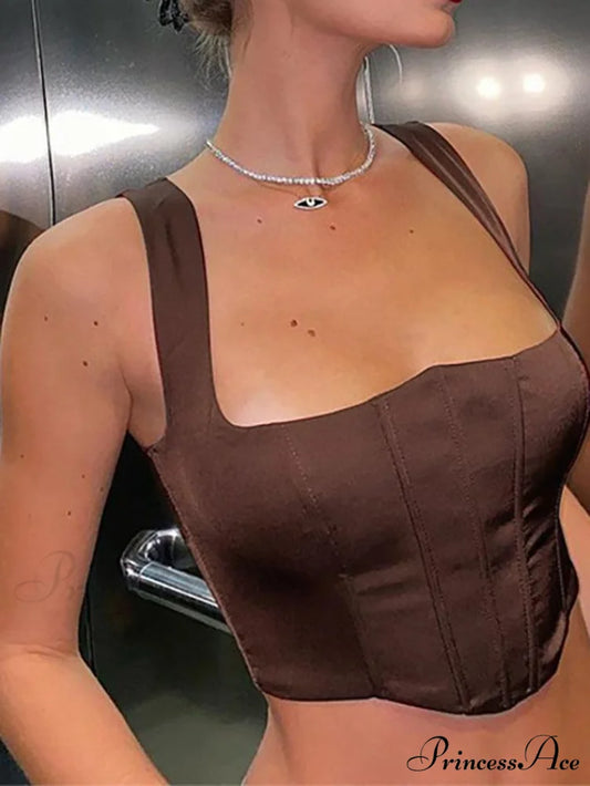 Brown Corset Graceful Design Mini Dress