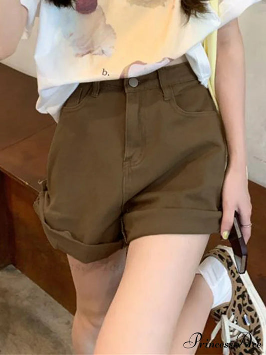 Brown Crop Graceful Tank Top