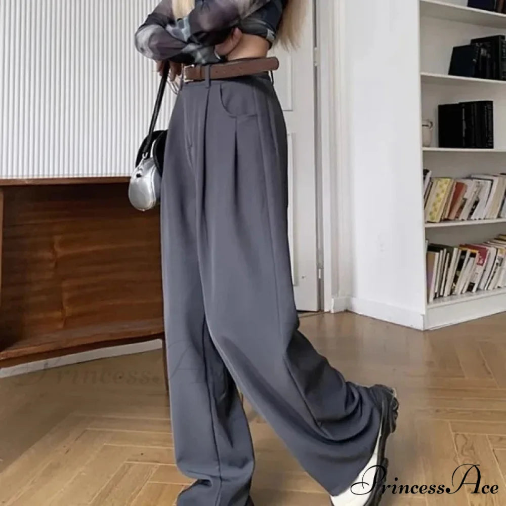 Brown Suit Baggy Office Trousers pants-241228
