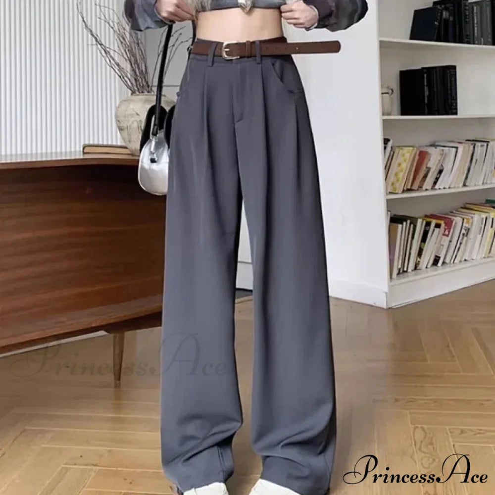 Brown Suit Baggy Office Trousers pants-241228