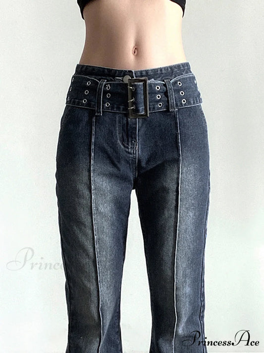 Brown Vintage Flared Hight Waist Jeans