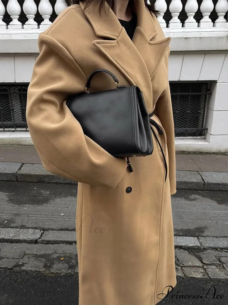 Brown Woolen Dual Buttoned Coat coats-241228