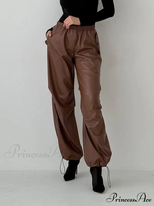 Brownie Cargo Graceful Parachute Pants Brown / XS