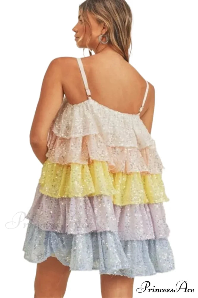 Buddy Love Disco Charming Tiered Sequin Dress