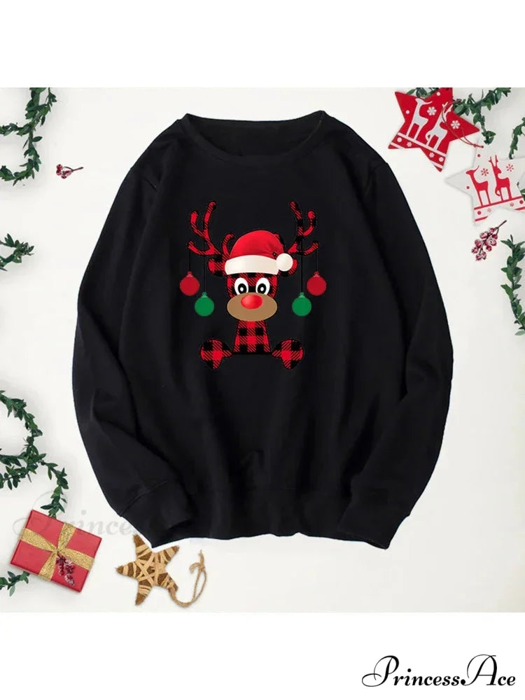 Buffalo Plaid Trees Christmas Hoodie black9 / S Christmas Hoodies-L