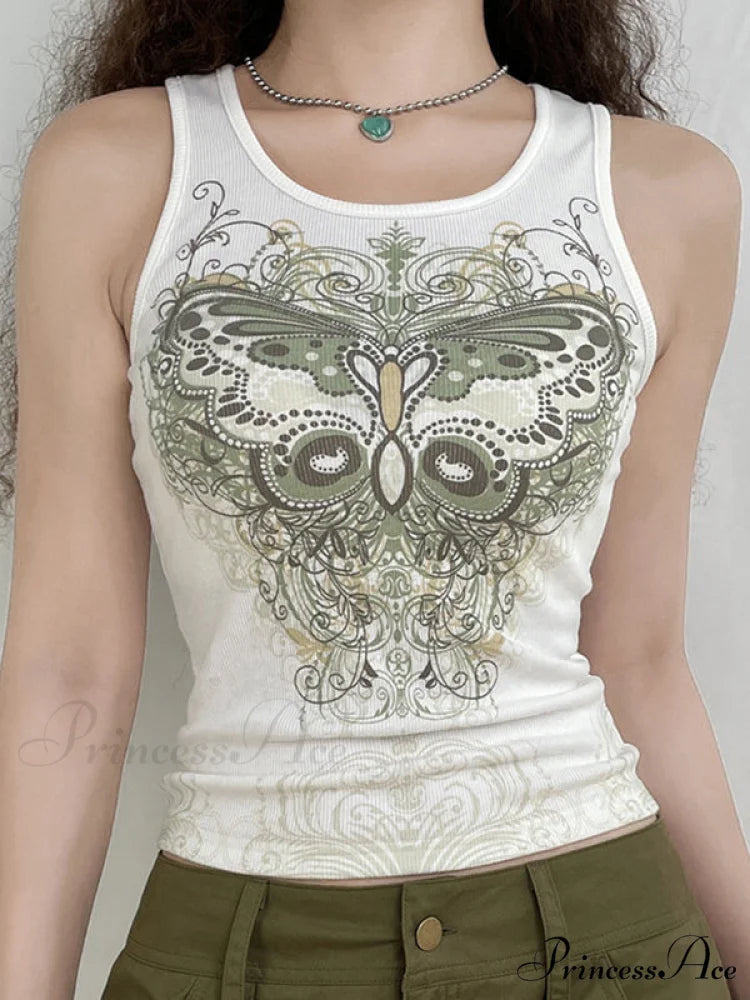Butterfly Charm Graceful Silver Bandeau Top