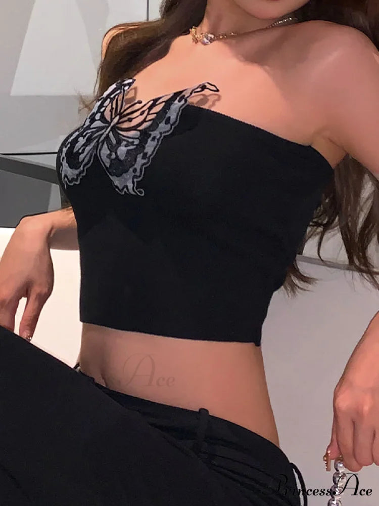 Butterfly Cutout Graceful Ribbed Tank Top