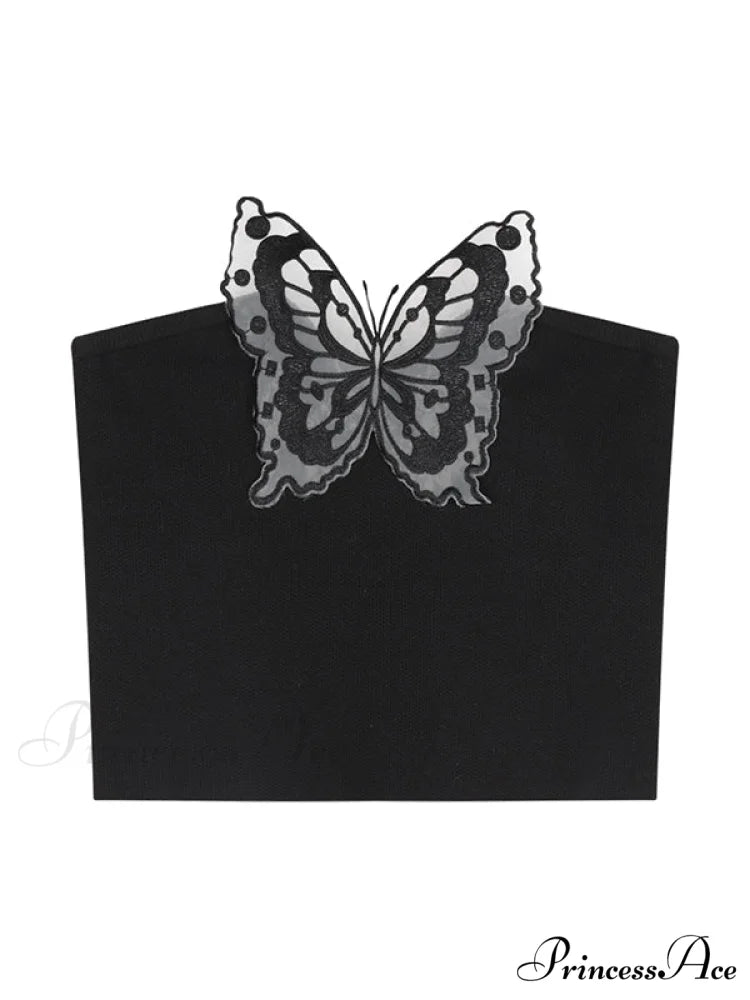 Butterfly Cutout Graceful Ribbed Tank Top