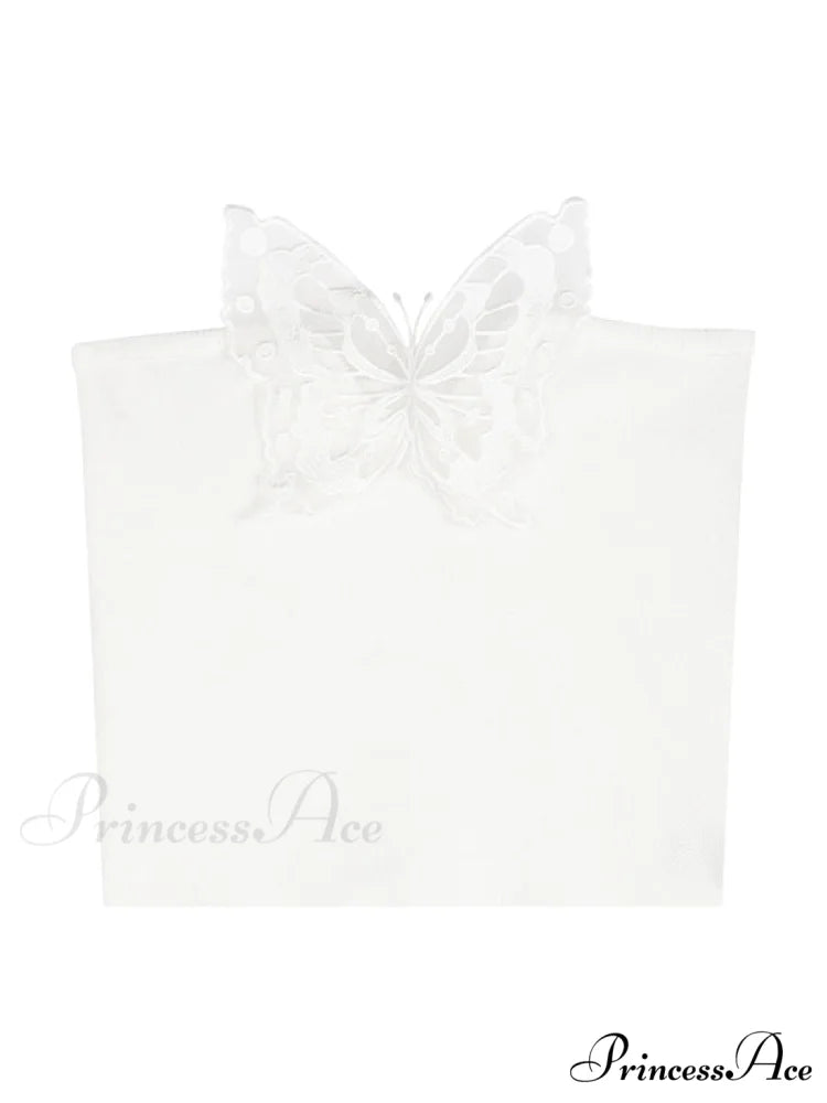 Butterfly Cutout Graceful Ribbed Tank Top