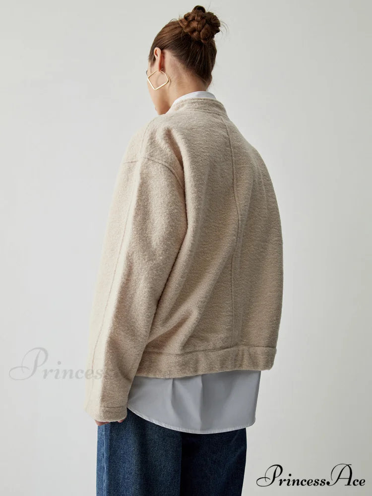 Button Down Double Trendy Pockets Bomber Jacket