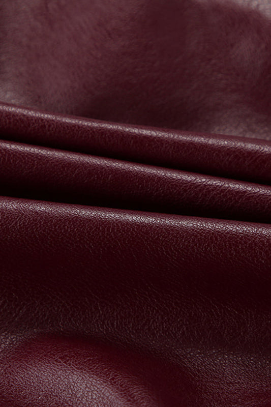 Burgundy Vintage Biker Coat