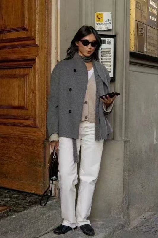 Winter Wool Stand Collar Long Jacket