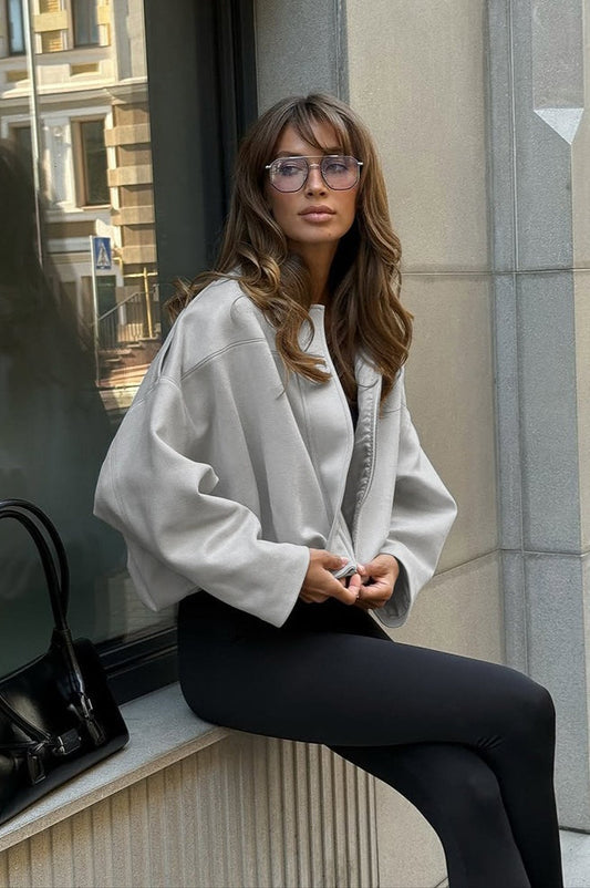 Short Suede Blazer Jacket