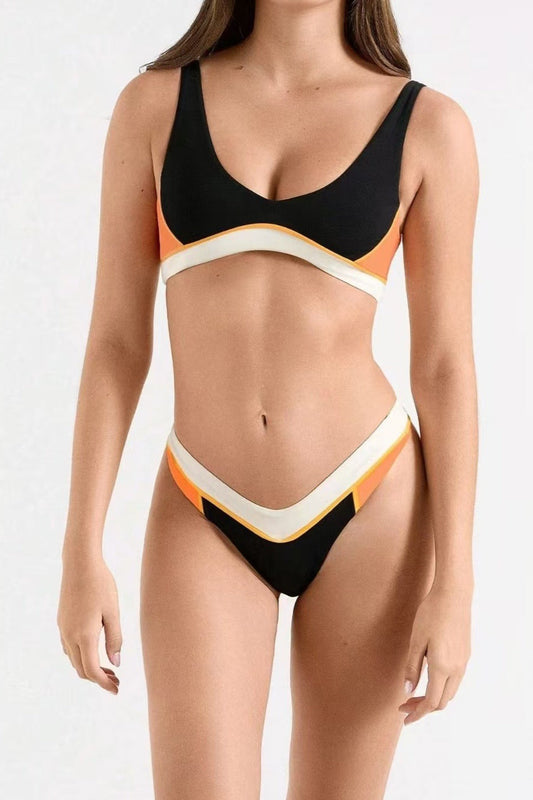 Sporty Backless Bikini Two Piece Swim Set