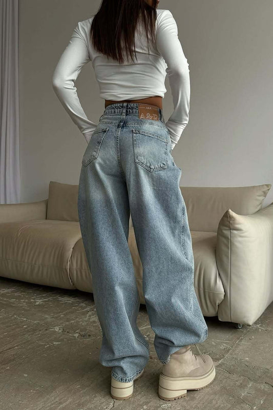 Vintage Low Rise Washed Jeans
