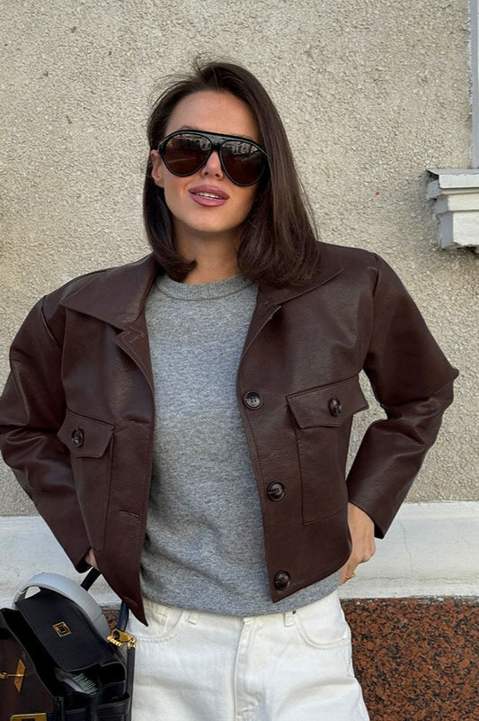 Slim Fit Leather Moto Jacket