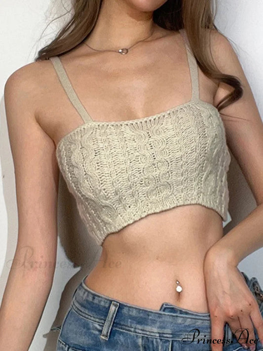 Cable Knit Graceful Bodycon Midi Dress Khaki / S