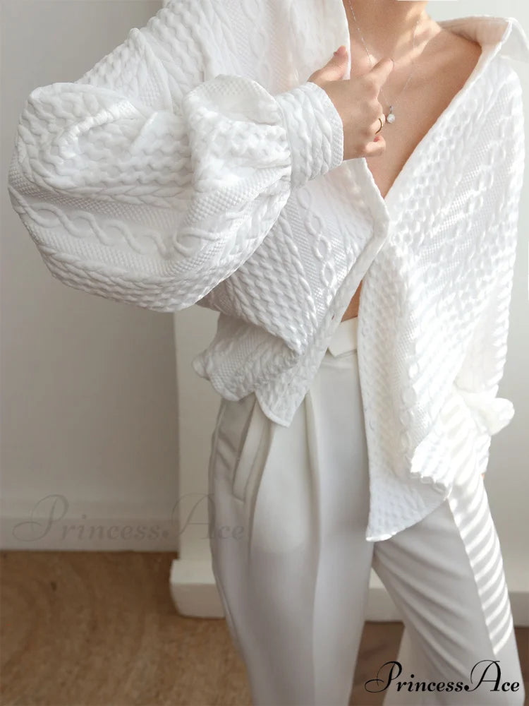 Cable Knit Graceful Oversized Shirt